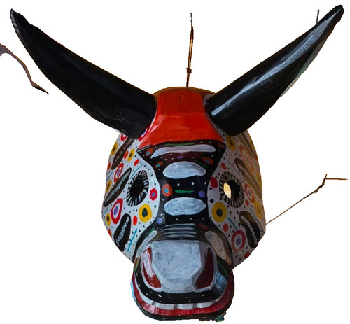 Handmade white bull mask - handmade,