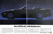 1989 Porsche 944 S2 Cabriolet at Night photo Fill Sky with Stars 2-page print ad