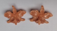 Vintage Peach Orchids Earrings Clips 
