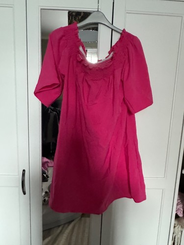 Pink smock dress - pink,