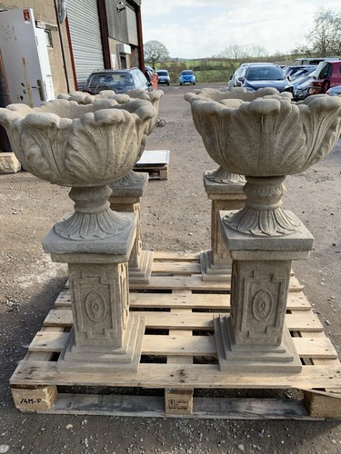 Cast stone plinths and - 4,