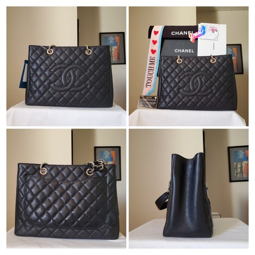 Chanel black caviar leather - caviar,