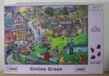 House of Puzzles "Sixties Green" 1000 Piece Jigsaw Puzzle used. Complete.