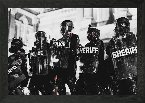 Riot police action framed - action,
