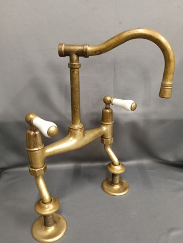 Brass kitchen mixer taps bare - kitchen,