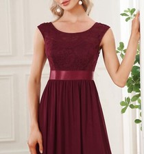 Ever Pretty Lace Bust Sleeveless Empire Waist A Line Floor Length Dress Size 8