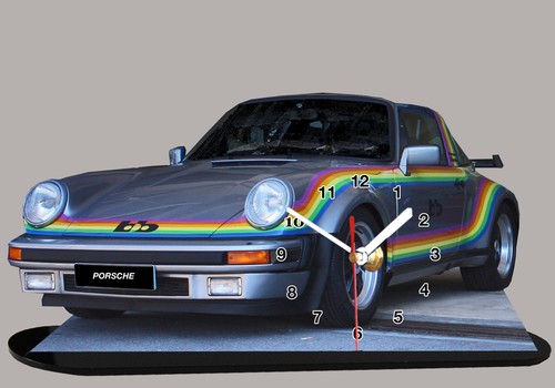Miniature clock porsche - miniature, clock,