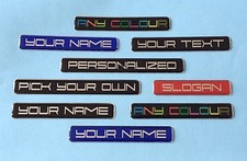 2 x CUSTOM STICKERS/DECALS - YOUR TEXT PRINTED & COATED WITH GLOSS DOMED GEL