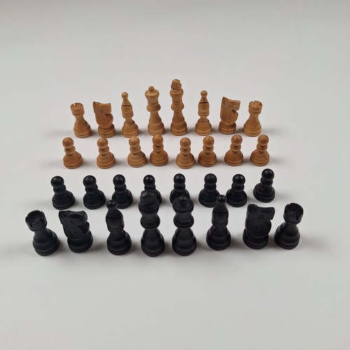 Wooden chess pieces set - pieces,