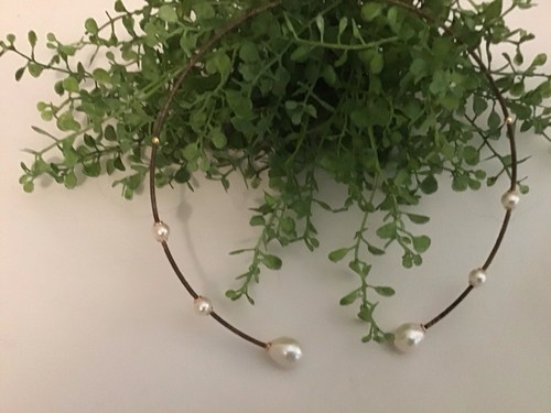 Pearl chocker necklace - pearl,