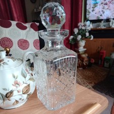 Stuart Crystal Shaftesbury / Square Cut Decanter 10 1/2" 26.6 cm approx. Tall