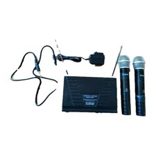 Twin VHF Wireless Radio Microphones System READ LISTING THOROUGHLY 