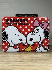 Rare Snoopy Belle Peanuts Valentine Tin Box Japan Import Woodstock Hearts