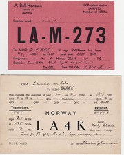 2 x QSL Cards NORWAY 1933/1934