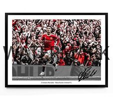 CRISTIANO RONALDO PRINT 2022 MANCHESTER UNITED MAN UTD POSTER FRAMED ARTWORK