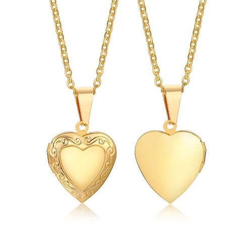 9ct gold locket - 9ct, necklace