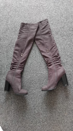 Grey faux suede - suede, over