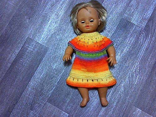 Hand knitted dolls dress or - hand,