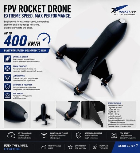 400km printed fpv - 400km/h, 3d