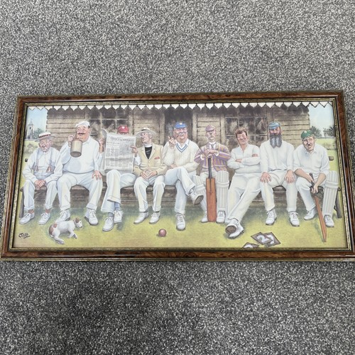 Village cricket framed print - cricket,