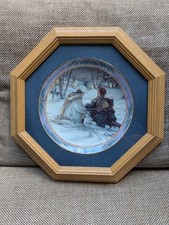 Octagonal Wooden Collector's Plate Frame Canada Trisha Romance Evening Skaters