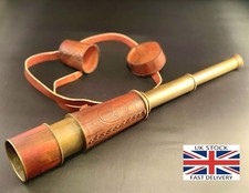 18" Inch Antique Maritime Brass Leather Telescope Nautical Vintage Spyglass 