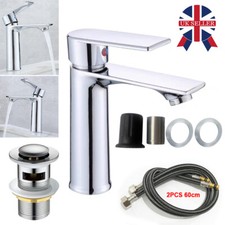 Bathroom Sink Taps with Waste Chrome Mono Basin Mixer Tap Single Lever Faucet A