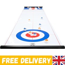 2 in 1 Giant Curling and Shuffleboard Game 180CM | Family Table Top Kids Puck UK