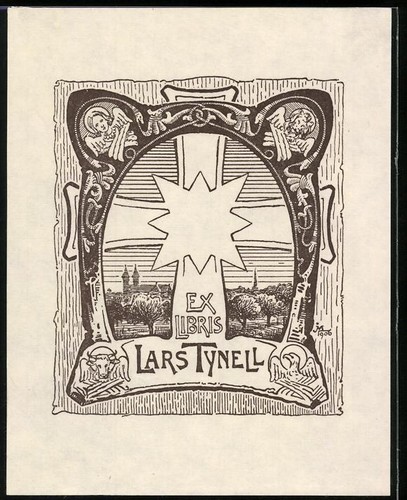 Bookplate lars tynell town - of, tynell,