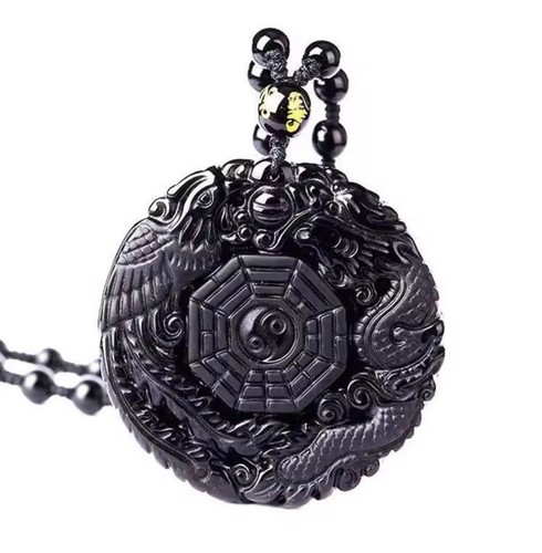 Natural black obsidian hand - natural,