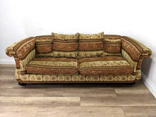 SOFA 3 Seater Gold Red Fabric