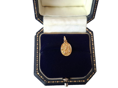 9ct gold christopher medal - gold,