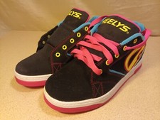 Heelys Propel 2.0  Youth Size 6 Skate Shoes Black Neon Pink & Blue  NO Wheels