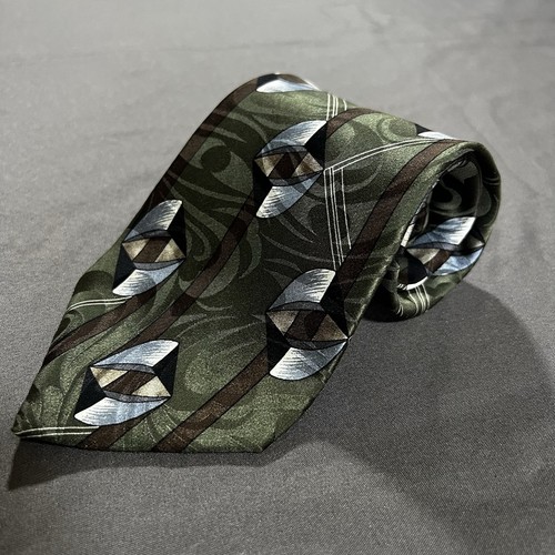 Ketch green patterned tie 100 - ketch,