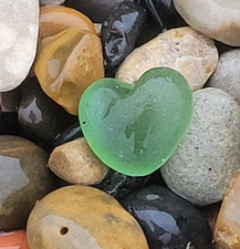 Sea Glass Heart piece 3.7cm