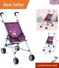 Versatile 18" Doll Pushchair with Security Features - Foldable and Easy to Carry