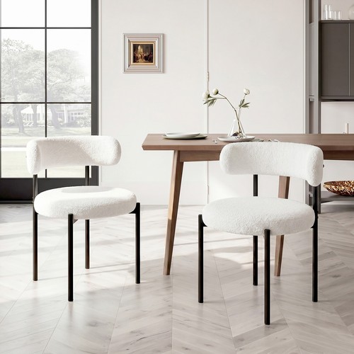 Curved chairs thick boucle - chairs,