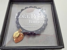 LOLA ROSE BOUTIQUE DARK BLUE GOLDSTONE GEMSTONE HEART BRACELET - NWOT - BOXED