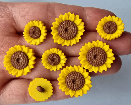 Craft buttons sunflower fields - buttons,