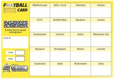 20 Team Football Fundraising Scratch Cards 10 Pack New A5 Size