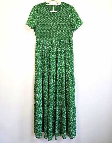 Zara green white floral maxi - green/white,