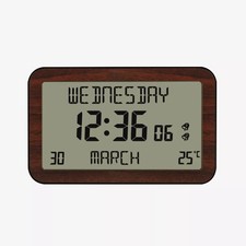 Easy To Read Digital Alarm Calendar Clock Displays Time Day Date Temperature