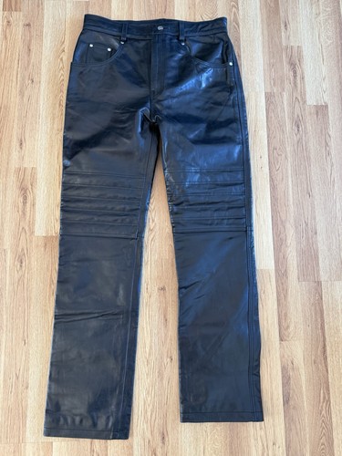 Black leather pants - leather, pants,