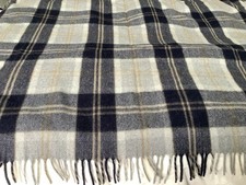 Border Tweeds 100% Wool Tartan Fringed Large Blanket Travel Rug