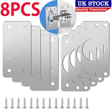 8X Hinge Repair Plate Cabinet Hinge Repair Brackets Kitchen Cupboard Door Kit