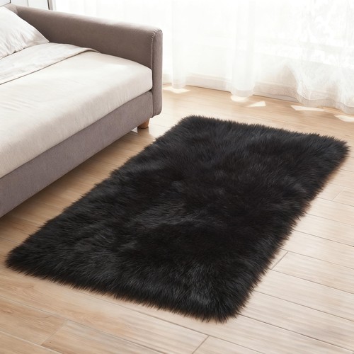 Faux fur sheepskin rug - sheepskin, rug,fluffy