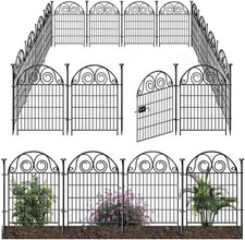10 x Metal Garden Fence with