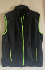 Crane  Black Activewear Running Light Weight  Gilet Sleeveless Zip Jacket UK L