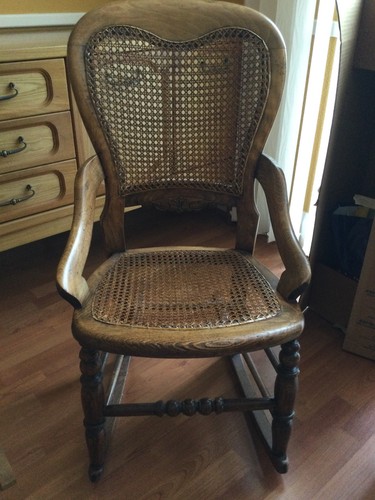 Antique wooden rocking chair - antique,