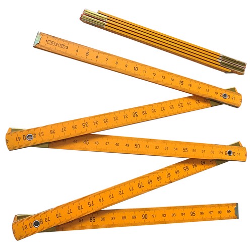 Vintage wooden folding ruler - folding,